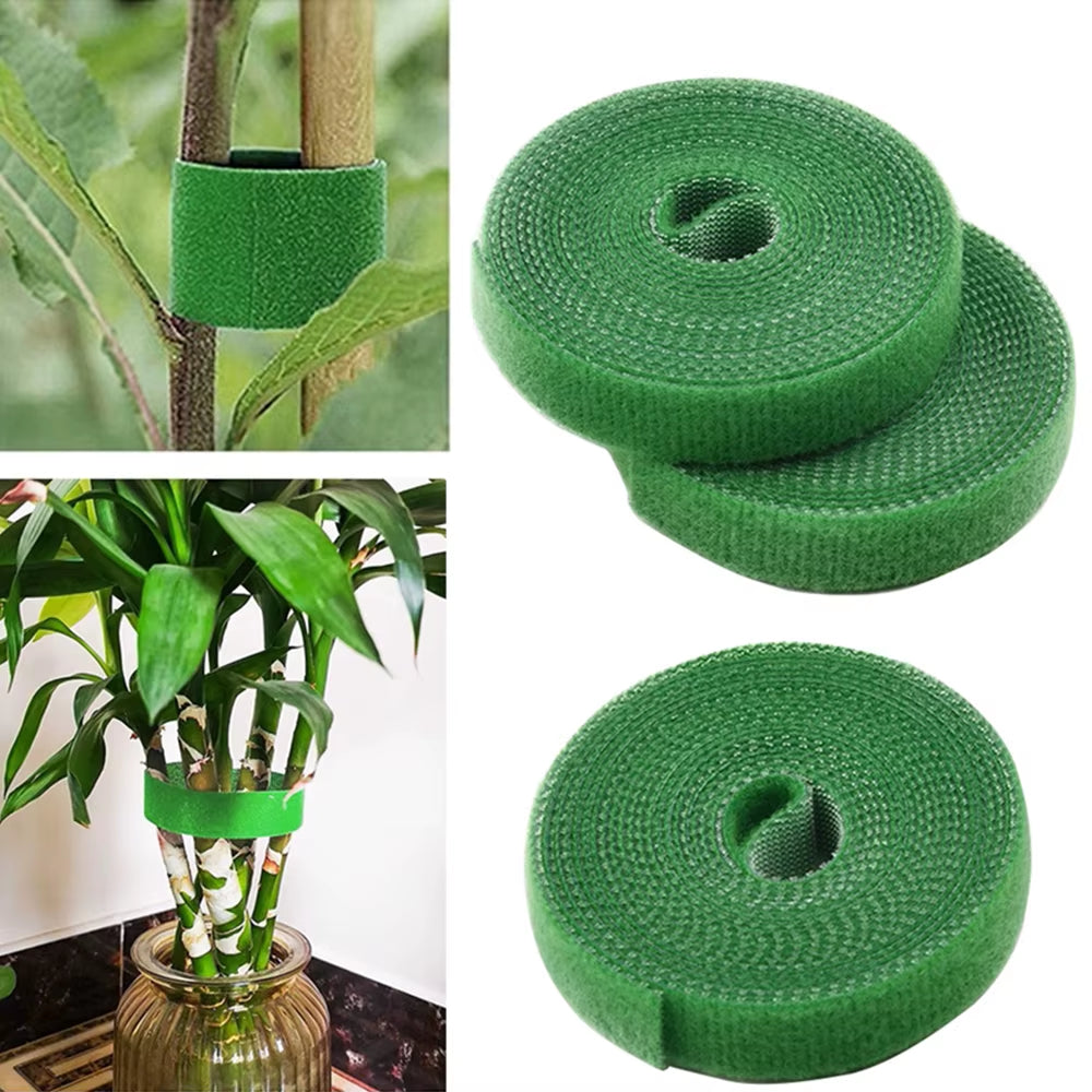 Plant Bandage Tie for Home Garden, Plant Shape Tape, Hook Loop, Bamboo Cane Wrap Support Accessories, 5M, 3Pcs