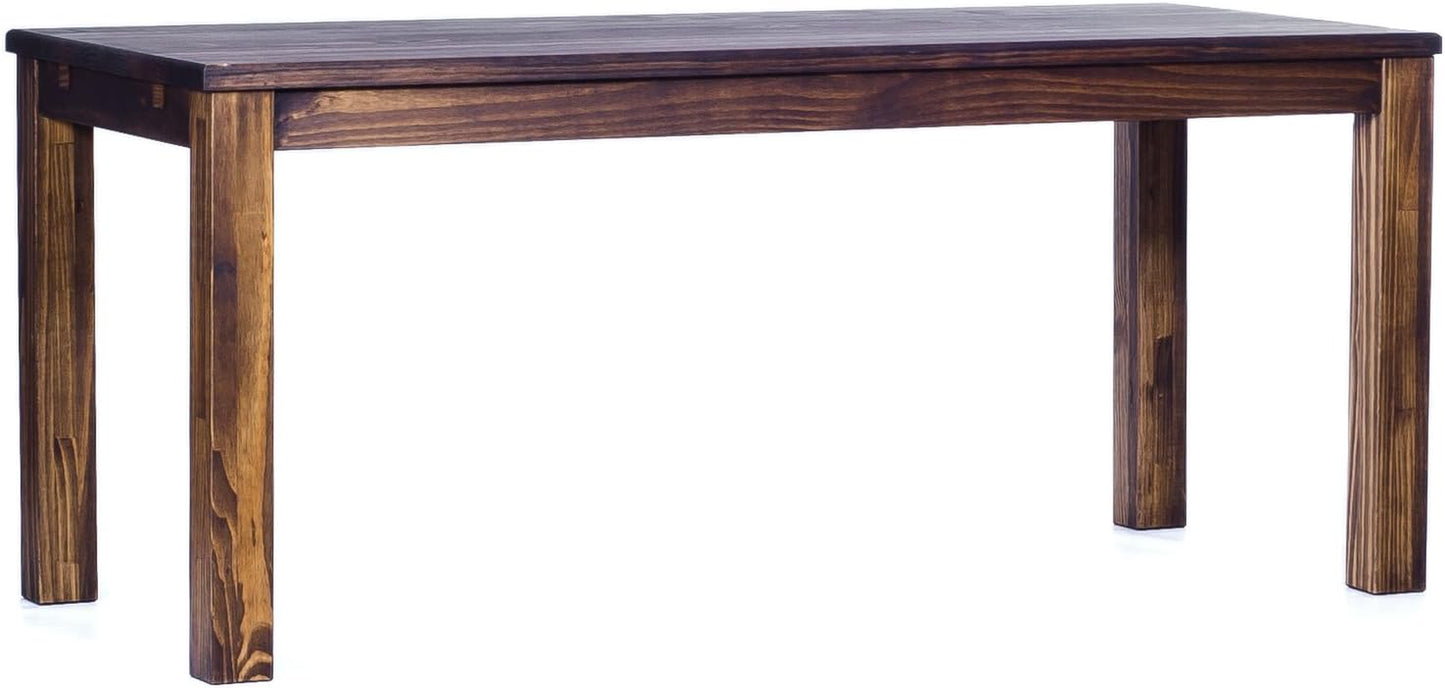 Classic Solid Brazilian Pinewood High Back Family Dining Table Chairs for Indoor Use, Set of 2, Oak Antique Finish