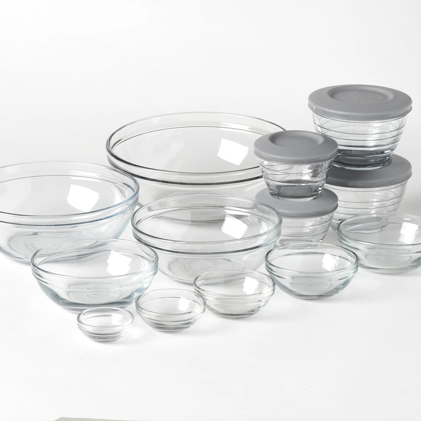 Glass Mixing Bowl & Prep Bowl Set with Lids, 17 Piece Set