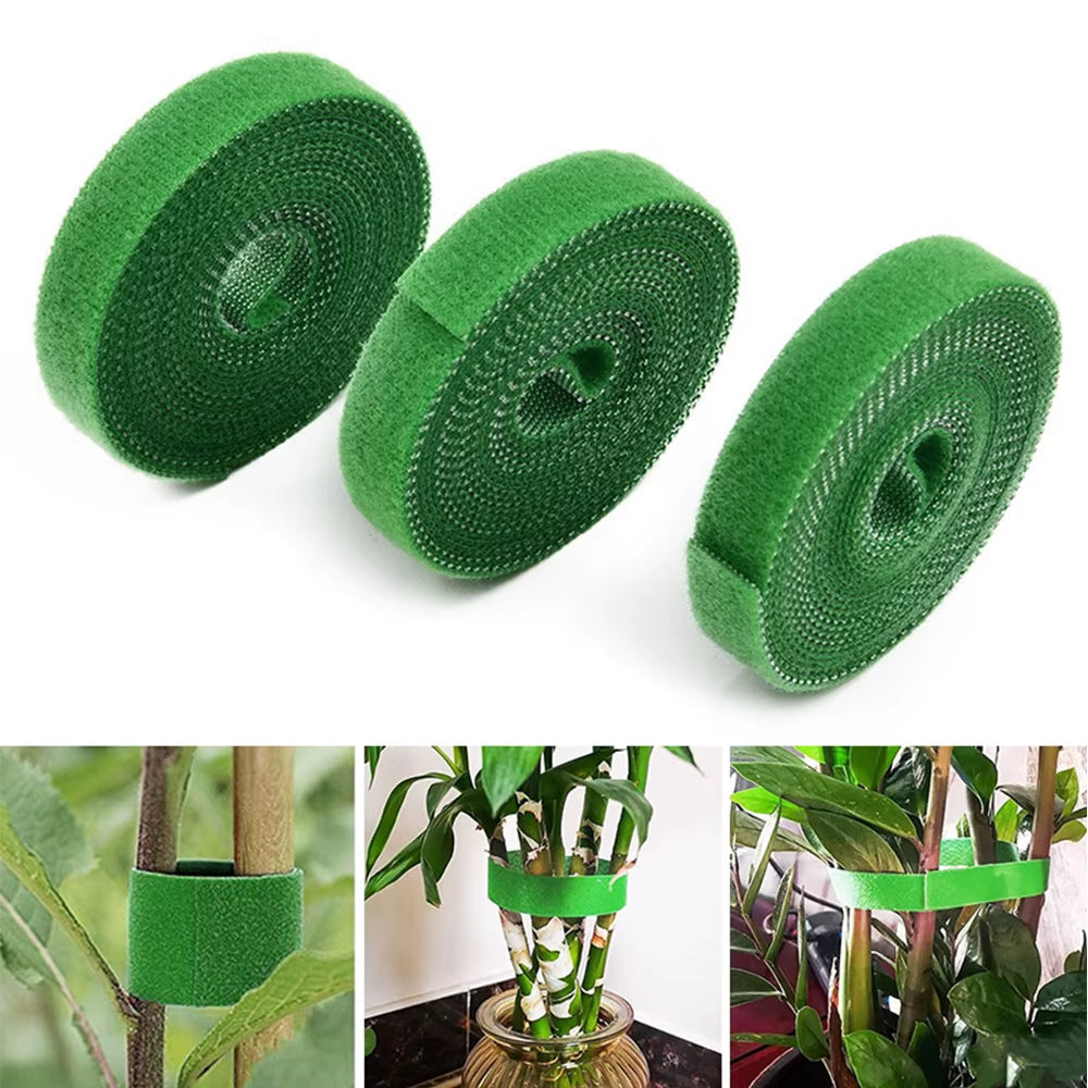 Plant Bandage Tie for Home Garden, Plant Shape Tape, Hook Loop, Bamboo Cane Wrap Support Accessories, 5M, 3Pcs
