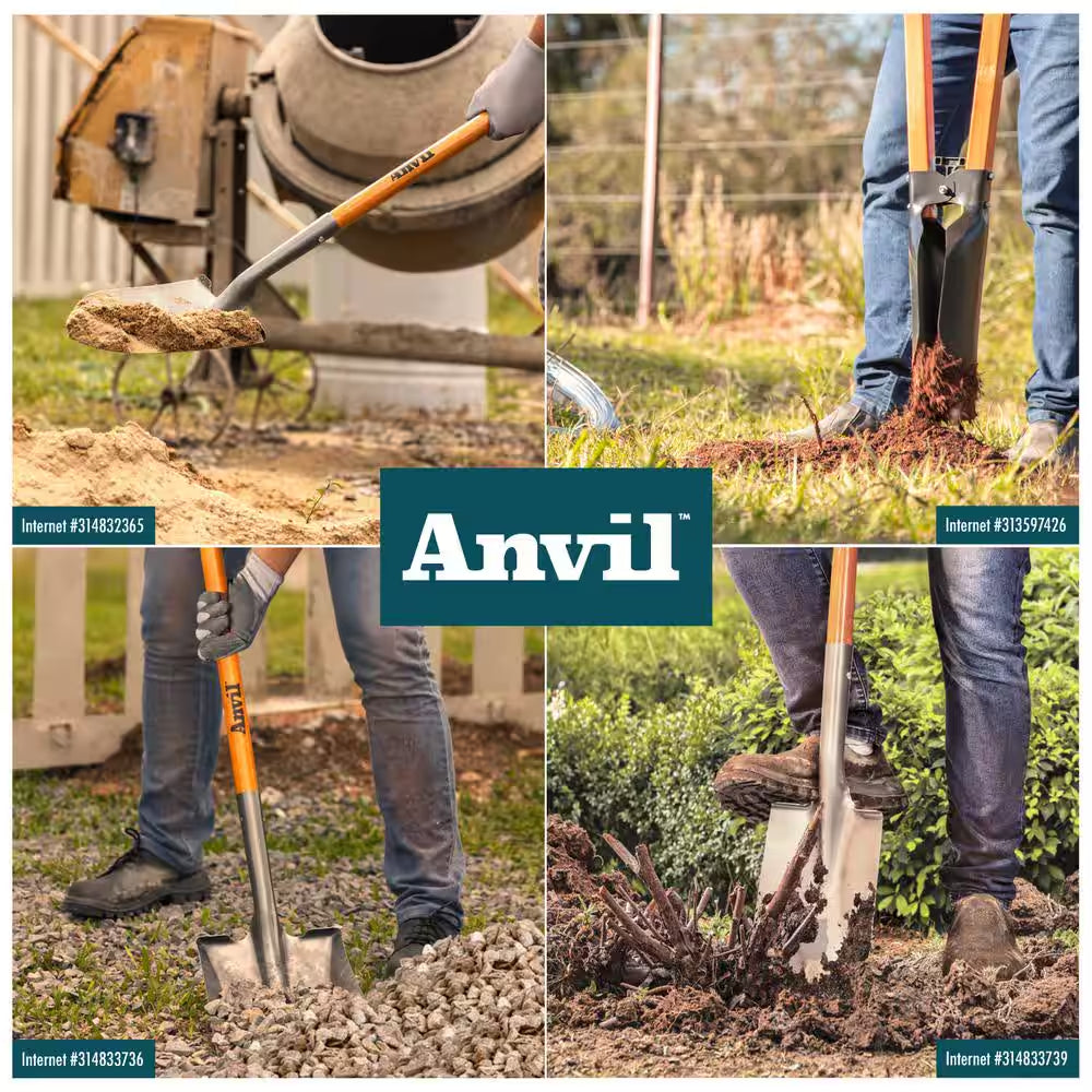 47 In. Wood Handle Carbon Steel Digging Shovel