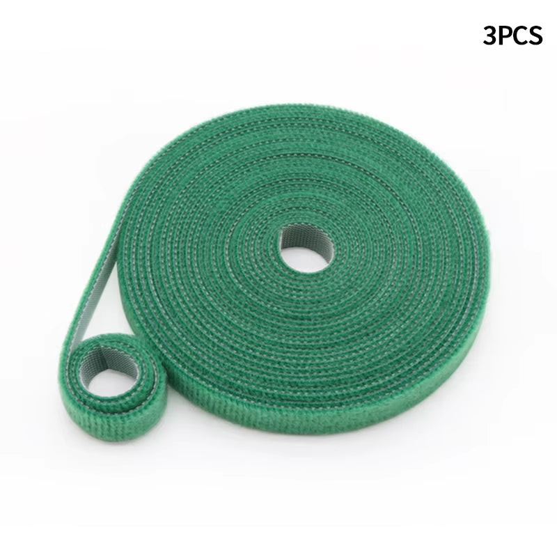 Plant Bandage Tie for Home Garden, Plant Shape Tape, Hook Loop, Bamboo Cane Wrap Support Accessories, 5M, 3Pcs