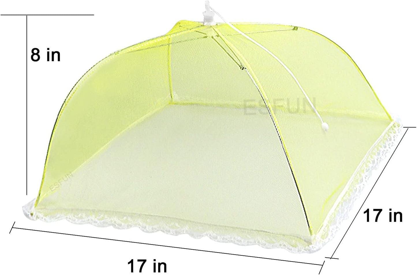 (6 Pack) 17" Mesh Food Cover Nets Food Tents for Outdoors, Collapsible Picnic Screen Food Netting Umbrella Protect Your Food and Fruit from Flies,Mosquitoes and Bugs (Colored)