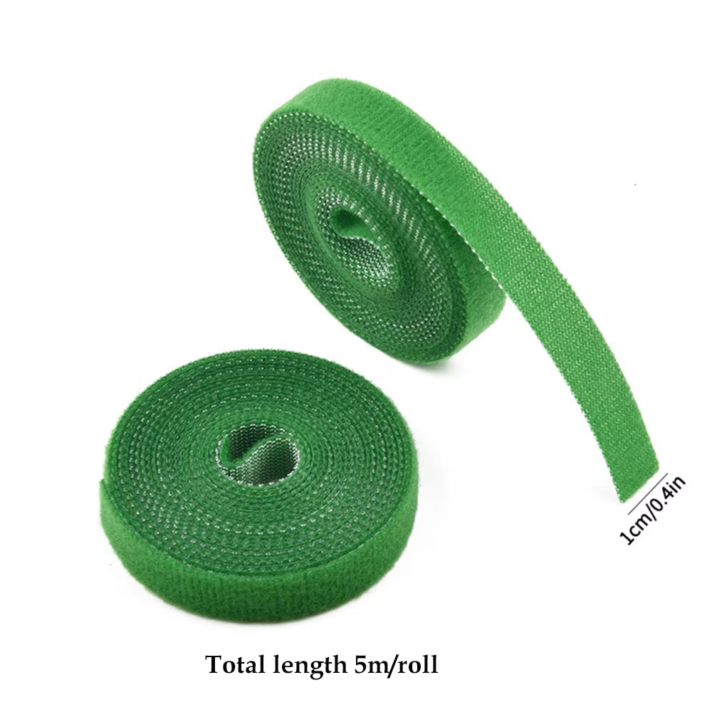 Plant Bandage Tie for Home Garden, Plant Shape Tape, Hook Loop, Bamboo Cane Wrap Support Accessories, 5M, 3Pcs