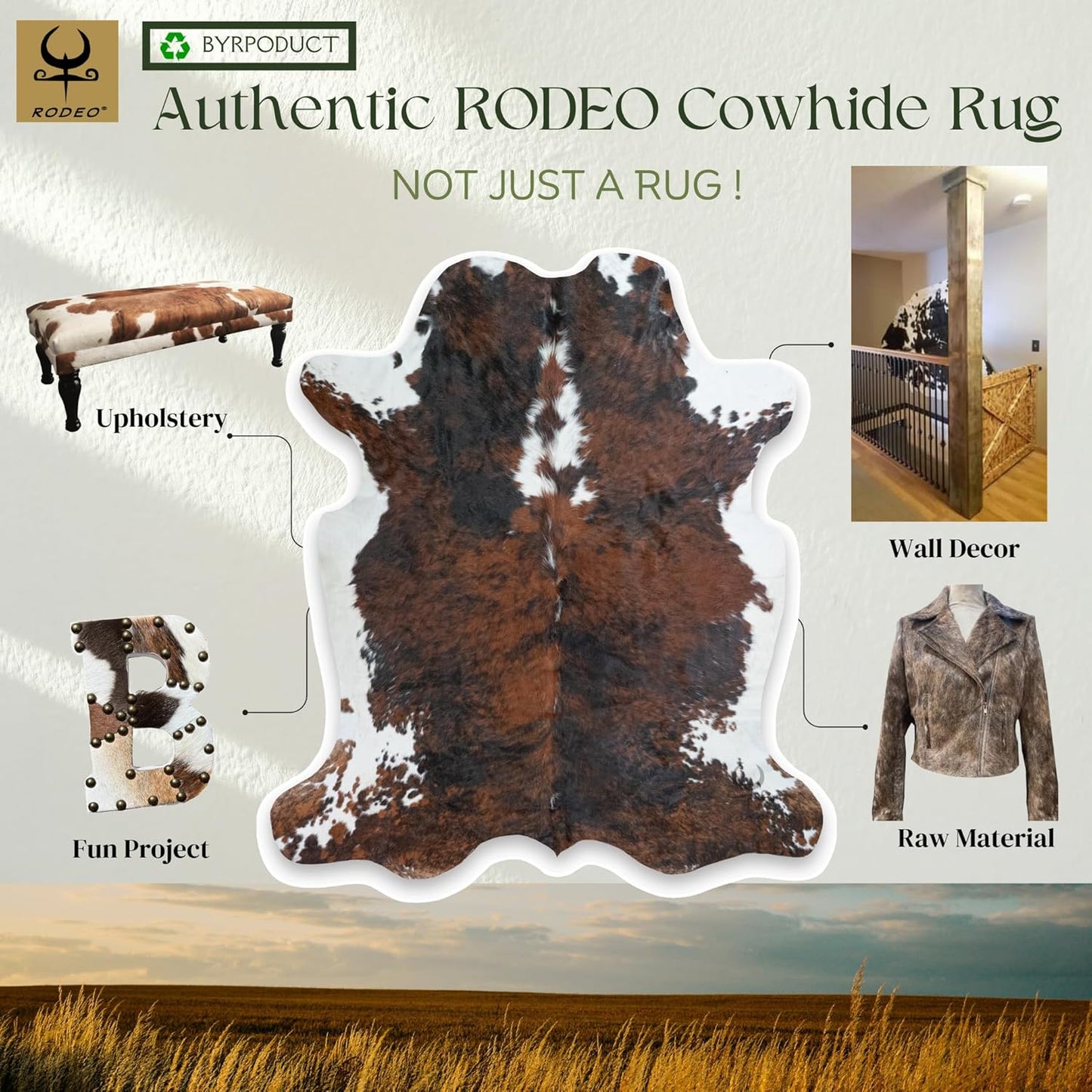 Genuine Cowhide Rug Real Cowhide Rug for Western Home Decor -Texas Rug Cow Hide Rug Large XXL 6X8 Ft - Rustic Cow Skin Rug, Unique, Durable, Leather Cow Carpet Rugs