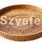 Hand-Made round Rattan Tray with Handle, Food Basket, Basket, Perfect for Displaying Bread, Coffee Breakfast or Fruit 11X11Xo.39In